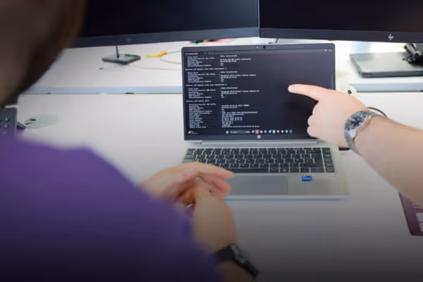 Code on a laptop screen