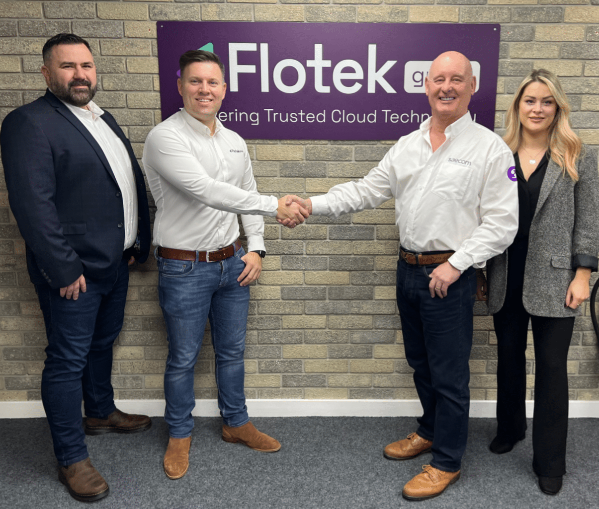Jay Ball, the Chief Executive Officer of Flotek Group, Phillip Emanuel, Group Telecoms Director, Stephen Davies, Flotek Group Consultant